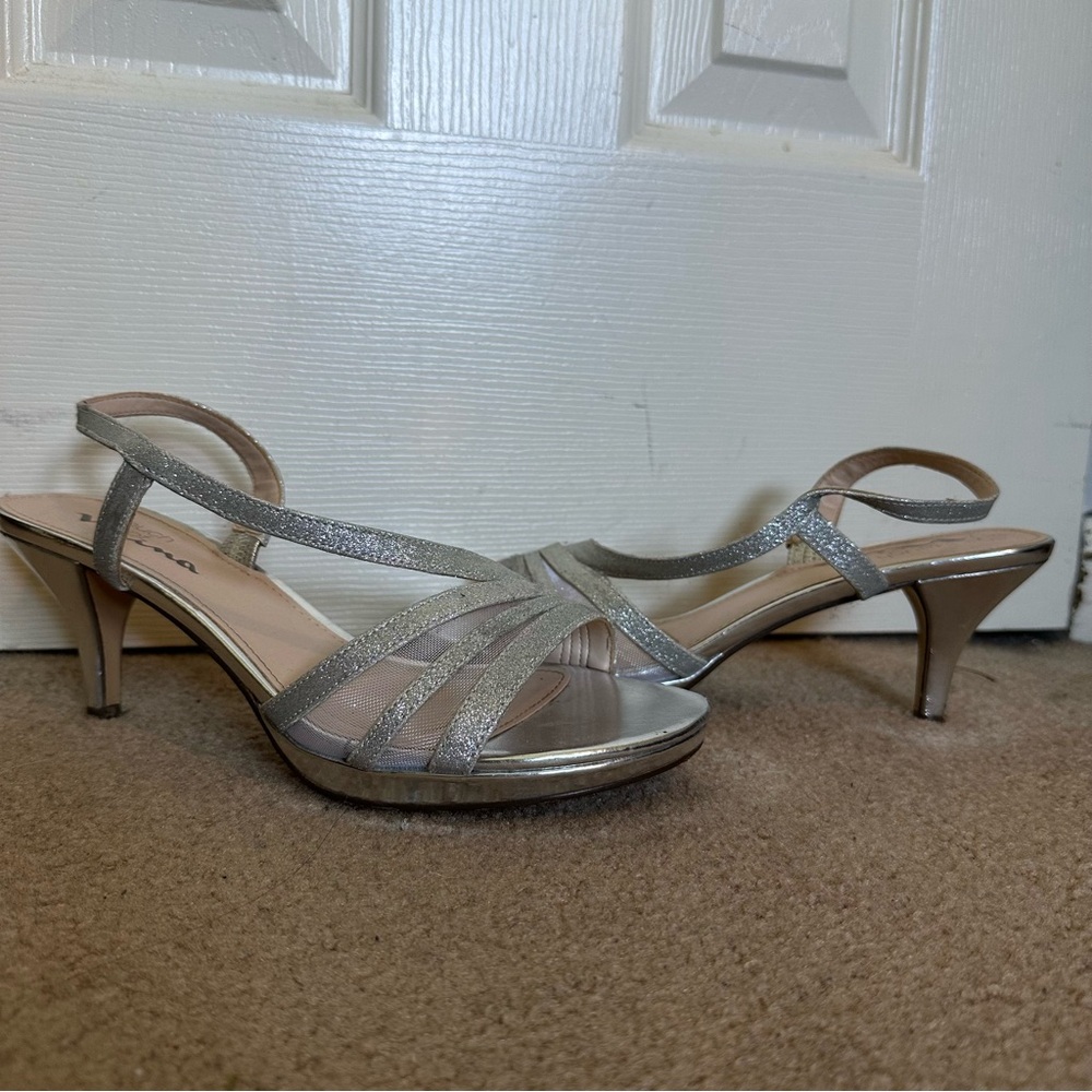 Silver Nina Heels